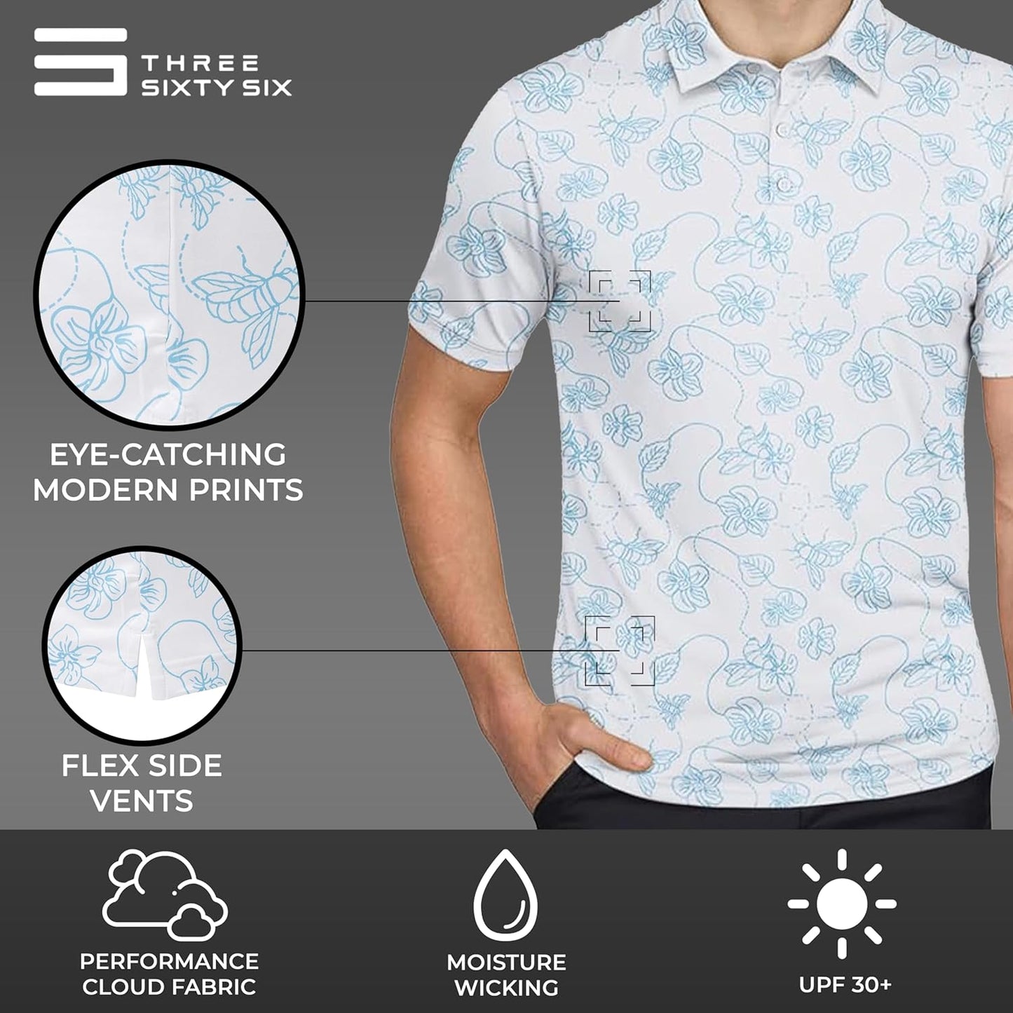 Quick Dry Golf Shirts for Men - Moisture Wicking Short-Sleeve Casual Polo Shirt