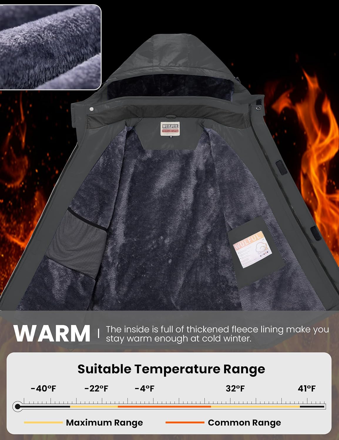 Men'S Waterproof Ski Jacket Warm Winter Snow Coat Mountain Windbreaker