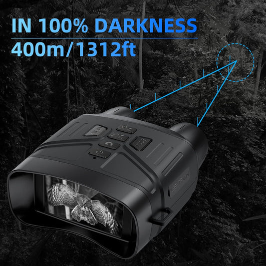Night Vision Goggles for Adults, 4K Infrared Night Vision Binoculars with Rechargeable Battery and Anti-Shake Motion Detection for Camping